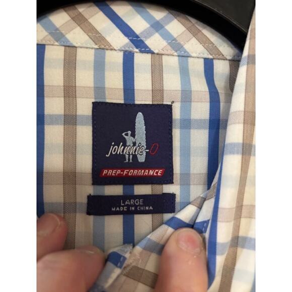 Johnnie O Prep Performance Button Down Shirt Mens Large Plaid Long Sleeve - Picture 6 of 7
